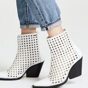 Jeffrey Campbell Waven Woven Leather Booties